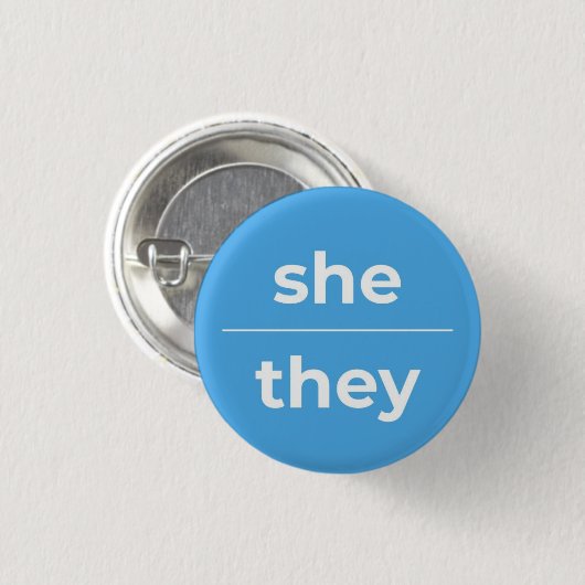 Zij/zij Pronoun Pin, 1¼ Inch Button (Voorkant /achterkant)