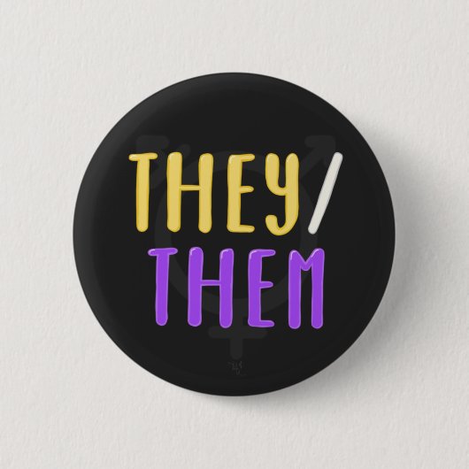 Zij/zij Pronouns Pin Badge Ronde Button 5,7 Cm (Voorkant)
