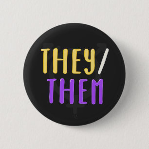 Zij/zij Pronouns Pin Badge Ronde Button 5,7 Cm