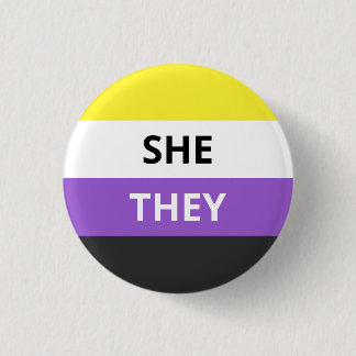 Zij/zij ronouns non-Binary Flag Badge Ronde Button 3,2 Cm