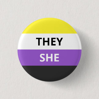 Zij/zij ronouns non-Binary Flag Badge Ronde Button 3,2 Cm