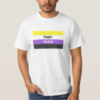 Zij/zij sluiten niet-bindende vlagwaarde T-Shirt u