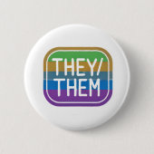 ZIJ/ZIJ spreken Rainbow Circle Pride uit Ronde Button 5,7 Cm (Voorkant)