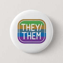 ZIJ/ZIJ spreken Rainbow Circle Pride uit Ronde Button 5,7 Cm