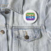 ZIJ/ZIJ spreken Rainbow Circle Pride uit Ronde Button 5,7 Cm (In situ)