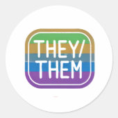 ZIJ/ZIJ spreken Rainbow Circle Pride uit Ronde Sticker (Voorkant)
