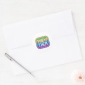 ZIJ/ZIJ spreken Rainbow Circle Pride uit Ronde Sticker (Envelop)