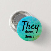 Zij, zij, Theirs pronounges Ronde Button 3,2 Cm (Voorkant /achterkant)