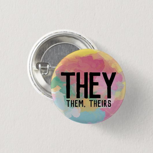 Zij, zij, Theirs Pronouns Button (Voorkant /achterkant)
