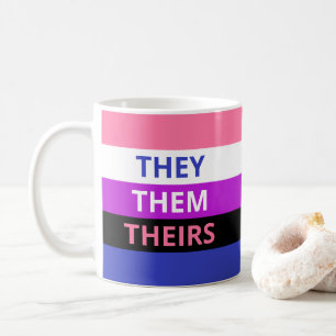 Zij/zij/Theirs ronounden Gendervloeistofklassieke  Koffiemok