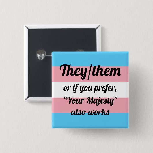 Zij/zij Vierkante Button 5,1 Cm (Voorkant /achterkant)