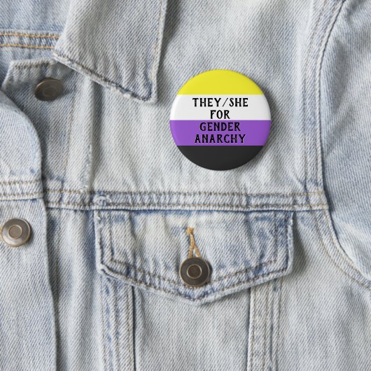 Zij/Zij voor Gender Anarchy Button (mild bg) (In situ)