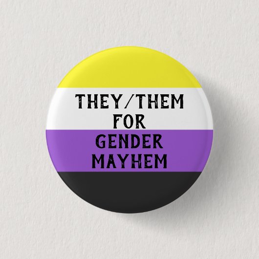 Zij/zij voor Gender Mayhem Button (onder de vlag v (Voorkant)