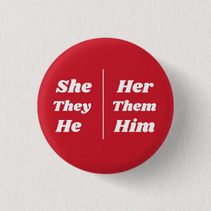 Zij/zij/zij/zij hij/zij verkoos Pronoun Pin Ronde Button 3,2 Cm