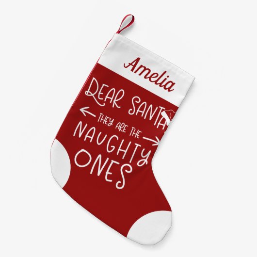 Zij zijn de stoute Schattige grappig Kleine Kerstsok (Voorkant (Hangend))