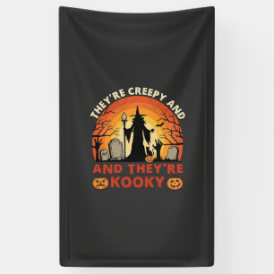 Zij zijn griezelige Halloween heks kerkhof pomp Spandoek