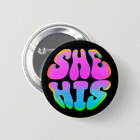 Zij / Zijn Pin Ronde Button 5,7 Cm (Voorkant /achterkant)