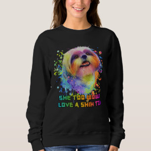 Zij zou ook graag een Shih Tzu-hond Moeder Dier Va Trui