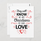 Zij zullen weten dat wij christenen zijn door onze briefkaart (Voorkant / Achterkant)