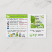 Zija Independent Distributor Visitekaartje (Achterkant)