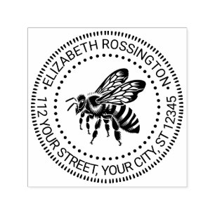Zijaanzicht Hommeltje Ronde Naam Retouradres Zelfinktende Stempel