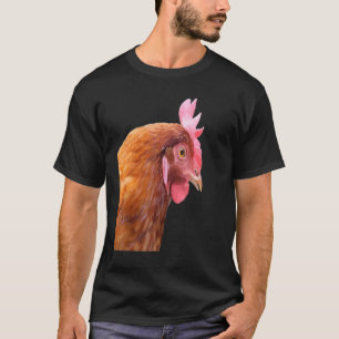 Zijaanzicht van een kip op de boerderij vectorstij t-shirt