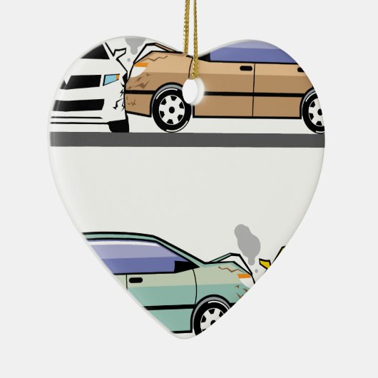 Zijauto-ongeluk Keramisch Ornament (Rechts)