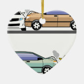 Zijauto-ongeluk Keramisch Ornament (Voorkant)