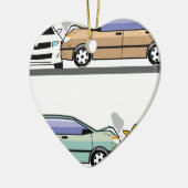 Zijauto-ongeluk Keramisch Ornament (Links)