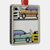 Zijauto-ongeluk Metalen Ornament (Rechts)