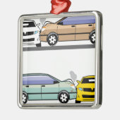 Zijauto-ongeluk Metalen Ornament (Links)