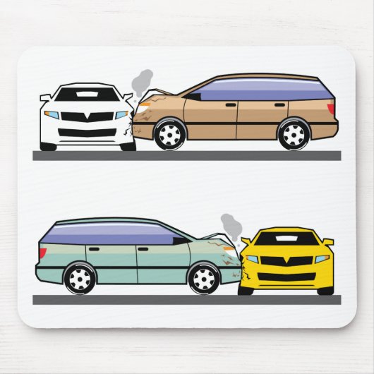 Zijauto-ongeluk Muismat (Voorkant)