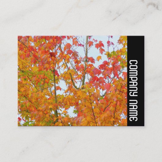 Zijband - Autumn Leaves Visitekaartje (Voorkant)