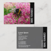 Zijband - Bumble Bee op sedum Visitekaartje (Voorkant / Achterkant)