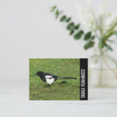 Zijband - Europese Magpie Visitekaartje (Staand voorkant)