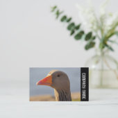 Zijband - Inquisitieve Greylag Goose Visitekaartje (Staand voorkant)