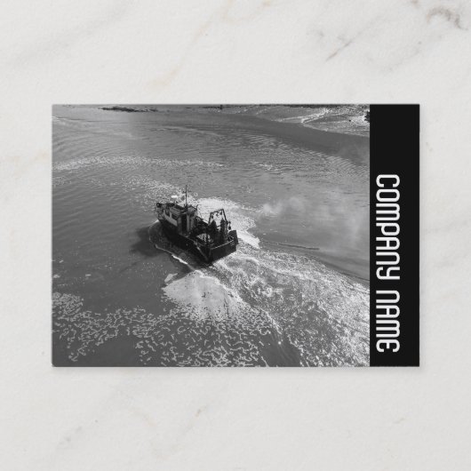 Zijband - kleine trawler visitekaartje (Voorkant)