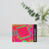 Zijband - kleurrijke Abstracte circuits Visitekaartje (Staand voorkant)