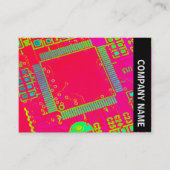 Zijband - kleurrijke Abstracte circuits Visitekaartje (Voorkant)