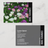 Zijband - kleurrijke Tulpen Visitekaartje (Voorkant / Achterkant)