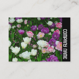 Zijband - kleurrijke Tulpen Visitekaartje