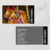 Zijband - Meerkanaals-ronde paarden Visitekaartje (Voorkant / Achterkant)