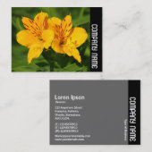 Zijband - Peruaanse gelilies Visitekaartje (Voorkant / Achterkant)