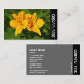 Zijband - Peruaanse gelilies Visitekaartje (Voorkant / Achterkant)