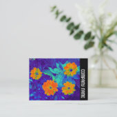 Zijband - Psychedelic Flower Bed Visitekaartje (Staand voorkant)