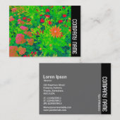 Zijband - Psychedelic Flower Bed Visitekaartje (Voorkant / Achterkant)