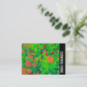 Zijband - Psychedelic Flower Bed Visitekaartje (Staand voorkant)