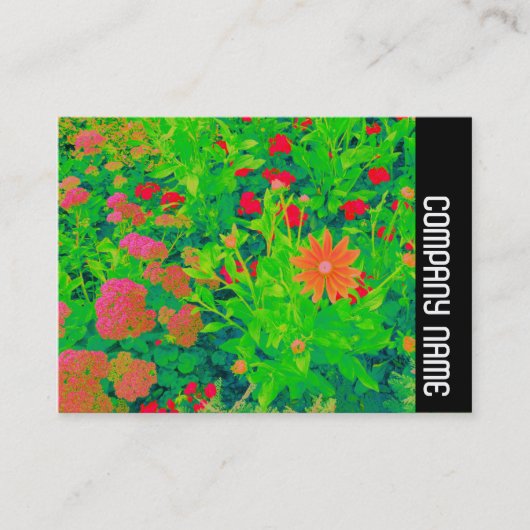 Zijband - Psychedelic Flower Bed Visitekaartje (Voorkant)