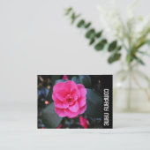 Zijband - Roze Camellia Visitekaartje (Staand voorkant)