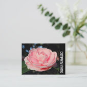 Zijband - Roze Camellia Visitekaartje (Staand voorkant)